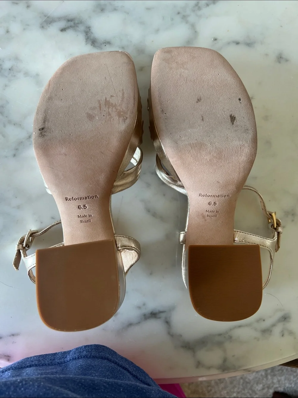 Reformation Gold Knot-Twist Square Toe Sandals - Picture 7 of 7